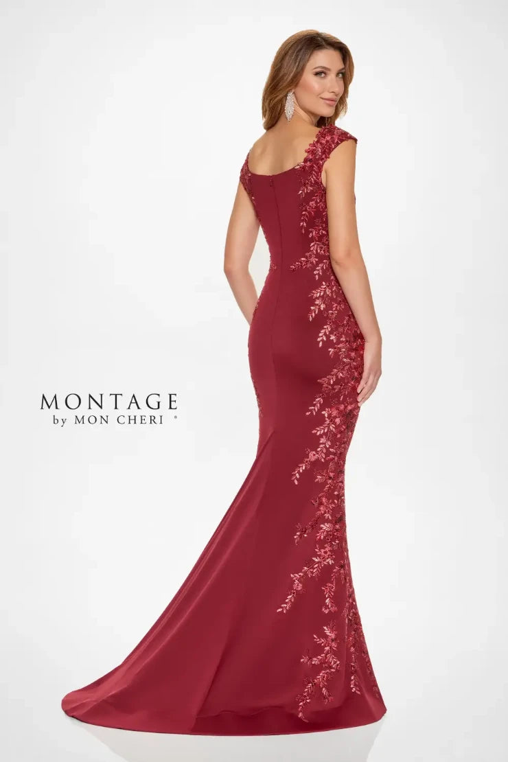 This gown exudes understated elegance. The softly structured bodice is beautifully adorned with delicate floral lace appliqué to highlight your waistline. The timeless bateau neckline and chic cap sleeves bring classic charm, while the fit-and-flare silhouette perfectly flatters your figure, delivering a look that’s both sophisticated and stunning.