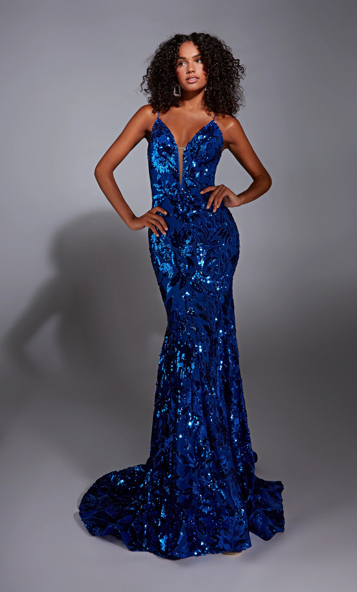 Have all jaws drop as you enter the room wearing this extravagant long dress by Alyce Paris, style 61755. Showcasing a fitted silhouette with a v neckline that has mesh delicate straps lead to a gorgeous lace up back. This number is fully adorned with glistening sequins and dazzling beadwork that are sure to have you sparkle all nigh long.