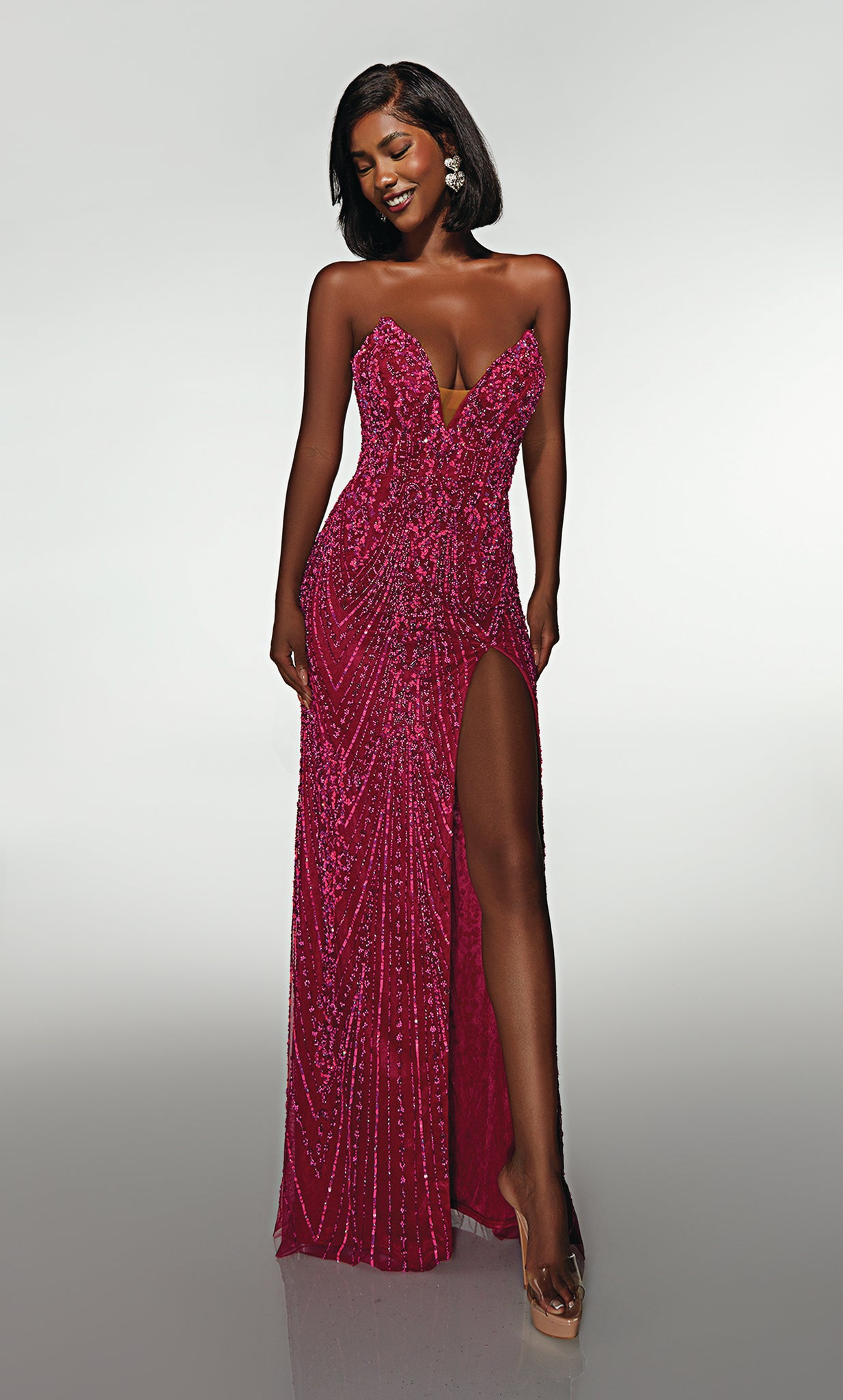 barbie pink maxi dress Alyce 62114 Long Prom Dress Raspberry/Barbie Pink / 4