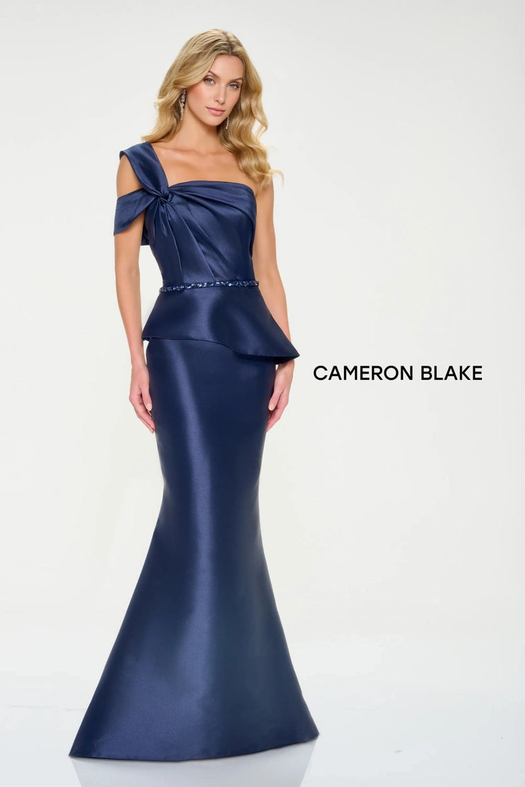 cameron blake off the shoulder dress Cameron Blake CB207 Navy Blue