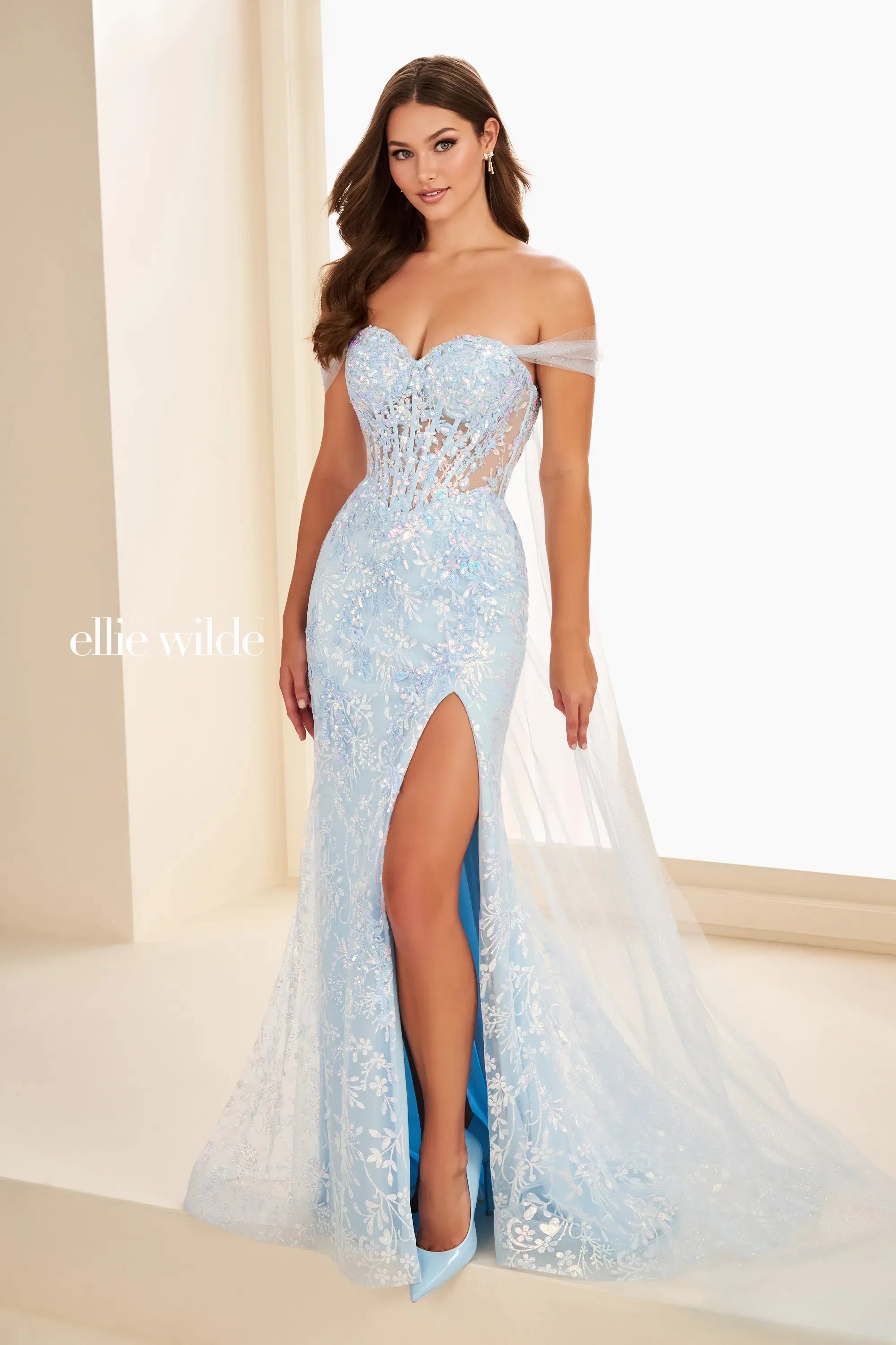 ellie wilde light blue prom dress Ellie Wilde by Mon Cheri EW35107