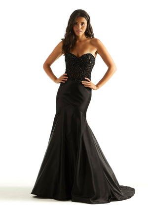 mori lee black mermaid dress Mori Lee Black Embroidered Sequin Rhinestone Black Ball Gown Mermaid