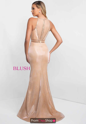 It is a fitted style with illusion detailing on the bodice for a sexy look. An accentuating waistline is followed with a fitted silhouette to show off your natural curves. Completed with an elegant sweep train in the back.  Sizes: 4-20  Available in Rose Gold, Sapphire, White  If we do not have your desired size or color in stock please call or email us for availability!