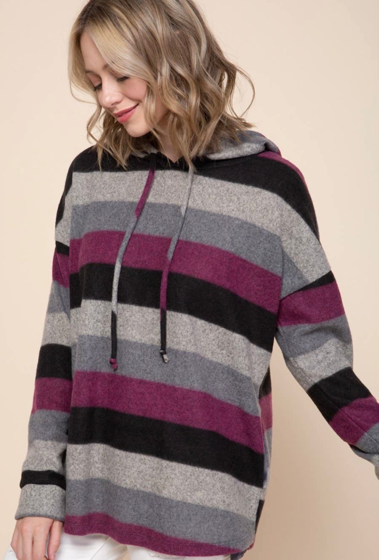 Stripe Pullover Magenta